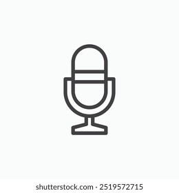 Icono de línea de micrófono simple en estilo de línea.
