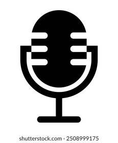 Microphones black icon. Vector clipart isolated on white background.