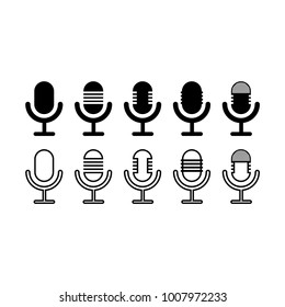 Microphones collection vector icon