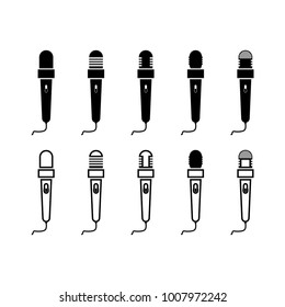 Microphones collection vector icon