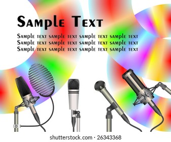 microphones and colorful disk