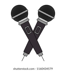 microphones crossed concert musical icon