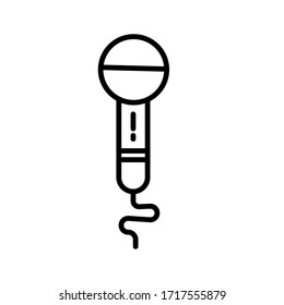 Diseño de micrófonos Línea de icono del vector