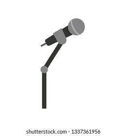 Microphones and dictaphone vector flat icons isolated on white background