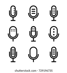 Microphones Icon Set