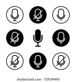 Microphones Icon Set