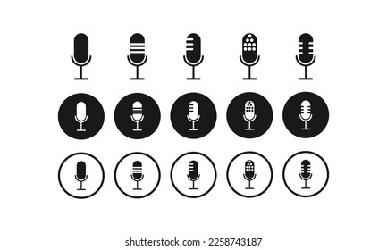 Microphones icons set isolated ,mic icons vector illustration