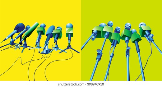 Microphones. Vector illustration