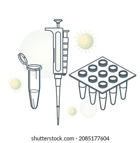 Micropipeta - PCR Test Lab Apparatus - Ilustración como archivo EPS 10