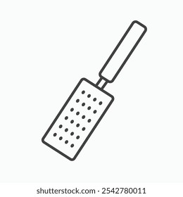 Microplane grater icon in black and white outlined stroke