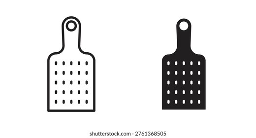 Microplane grater icon symbol. Classic flat and linr style