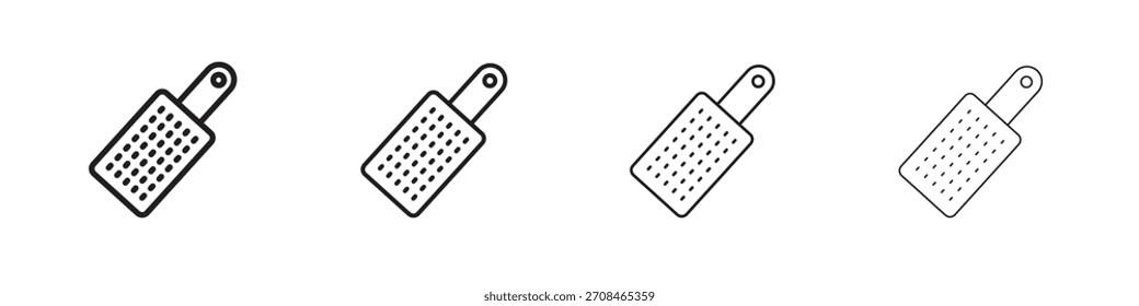 Microplane grater Symbole in schwarzen einfachen Linienelementen.