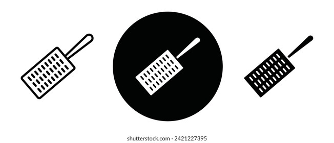 Microplane grater outline icon collection or set. Microplane grater Thin vector line art