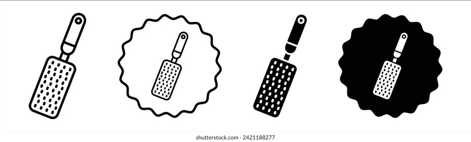 Engranador de microplano en color blanco y negro. Grado de microplano simple vector de icono plano