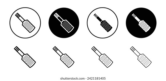 Microplane grater vector icon set collection. Microplane grater Outline flat Icon.