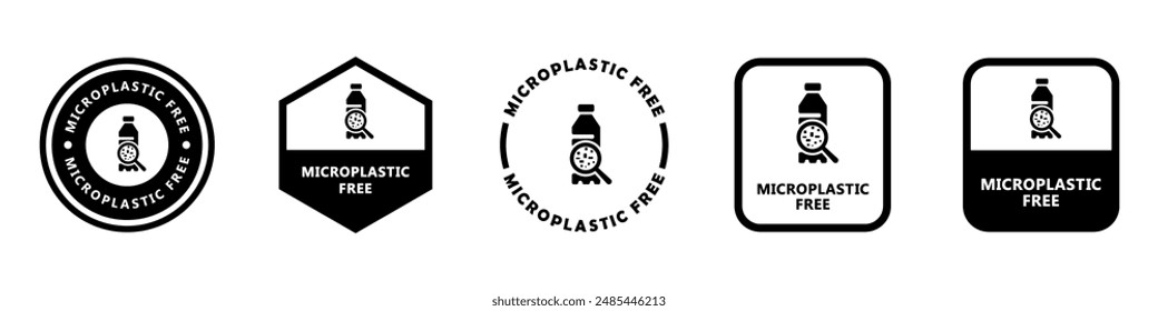 Microplastic Free - vector signs for bottle or packaging.