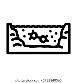 Microplastic molecules contaminating a body of water, illustrating environmental pollution and the presence of harmful substances in aquatic ecosystems