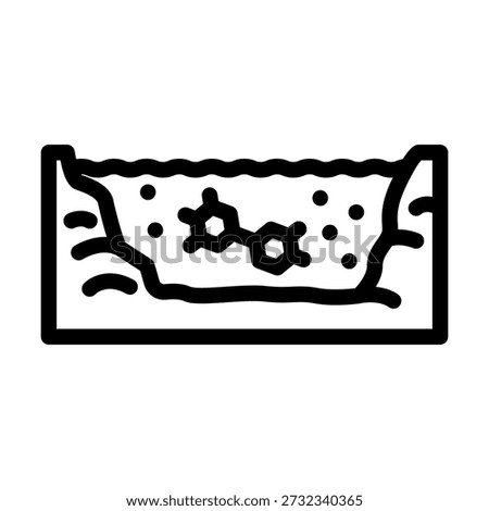 Microplastic molecules contaminating a body of water, illustrating environmental pollution and the presence of harmful substances in aquatic ecosystems