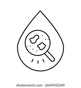 microplástico partículas de água ícone de linha de gota vetor. microplástico partículas de água sinal de gota. isolado contorno símbolo ilustração preta