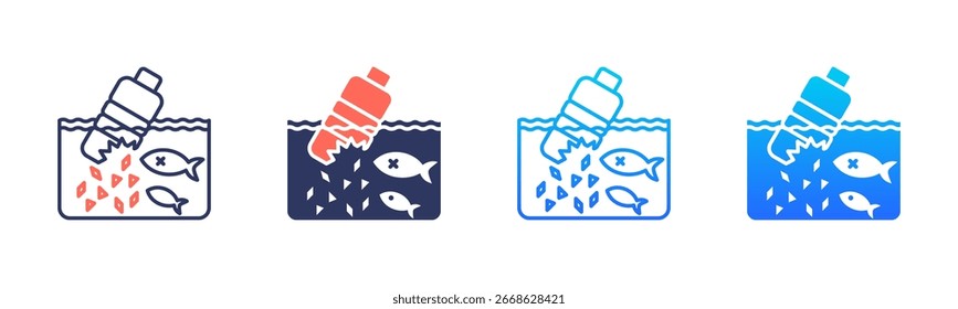 Microplastic Pollution Icon Pack In Multiple Styles