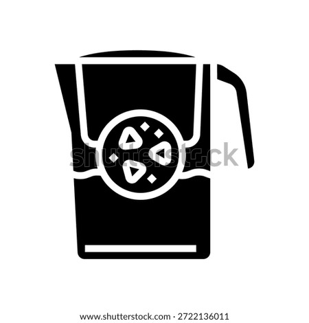 microplastics filtered water glyph icon vector. microplastics filtered water sign. isolated symbol illustration