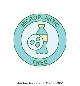 Microplastics free label rounded icon in color icon, isolated on white background 