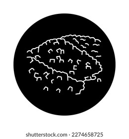 Microplastics granules black line icon. Ecology pollution. Pictogram for web page, mobile app, promo.