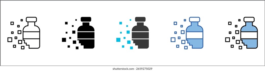 Icono de microplásticos Ilustración multiestilo