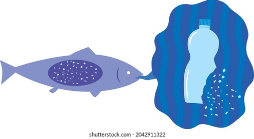 Microplastics that accumulate in the body of fish