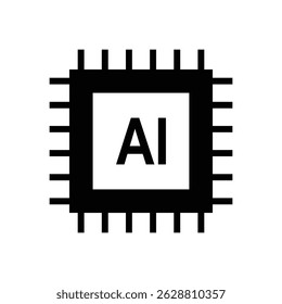 Microprocessor with AI Label – Technology Vector Symbol, Artificial Intelligence Chip Icon – AI Processor, Neural Network Circuit Design - Powered by Shutterstock - Get 15% off with code: PIKWIZARD15