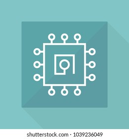 Microprocessor concept vector line icon