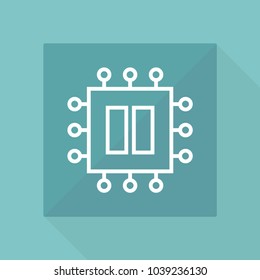 Microprocessor concept vector line icon