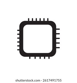 microprocessor CPU and Chip icon element design