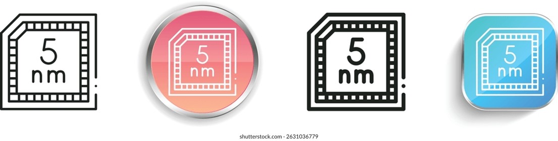 microprocessor icon. Thin Linear, Regular and Button Style Design Isolated On White Background