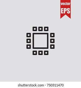 Microprocessor icon in trendy isolated on grey background.Vector illustration.