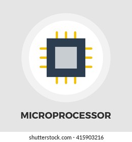 Microprocessor icon vector. Flat icon isolated on the white background. Editable EPS file. Vector illustration.