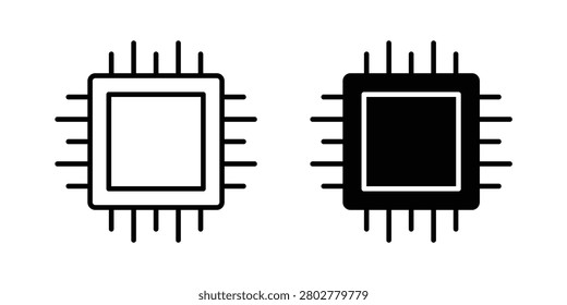 Microprocessor icon vector set collection for web.