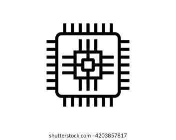 Microprocessor Integrated Circuit Processing Chip Icon