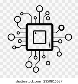 
Mikroprozessor isoliert Minimalsymbol. Vektorsymbol der Prozessorlinie für Websites und mobiles minimalistisches flaches Design