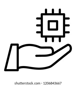 Microprocessor also known as computer services icon 