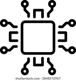 Microprocessor Vector Design Icon Style