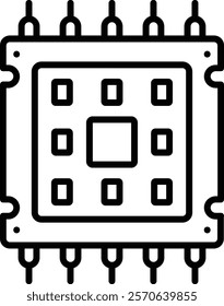 Microprocessor vector icon. Can be used for printing, mobile and web applications.