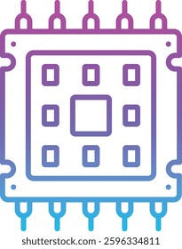 Microprocessor vector icon. Can be used for printing, mobile and web applications.