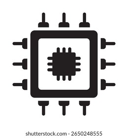 Ícone de vetor do microprocessador que pode facilmente modificar ou editar
