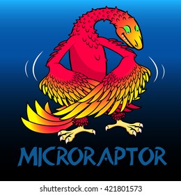 Microraptor cute charcater dinosaurs .