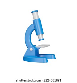 Microscope 3d icon. Magnifier. Isolated object on transparent background