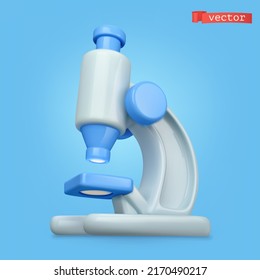 Microscope 3d vector cartoon icon