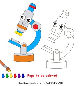 Microscope Be Colored Coloring Book Educate Stock Vector (Royalty Free ...