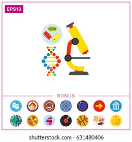 Microscope as Biology Concept Icon