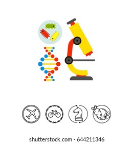 Microscope as Biology Concept Icon